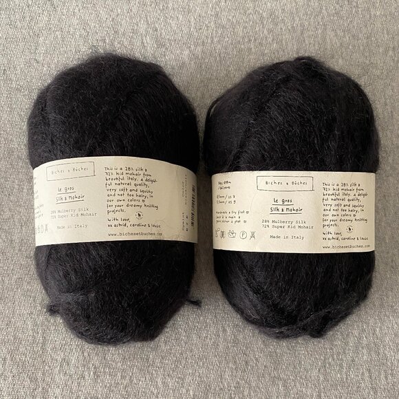 NWT Biches & Buches Le Gros Silk Mohair Colour Black Lot of 2 - Picture 1 of 7